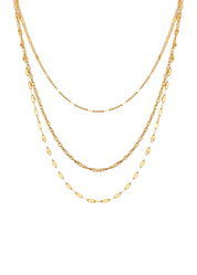 Star Trio-Layer Golden Chain Necklace