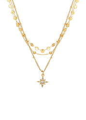 Star Trio-Layer Golden Chain Necklace