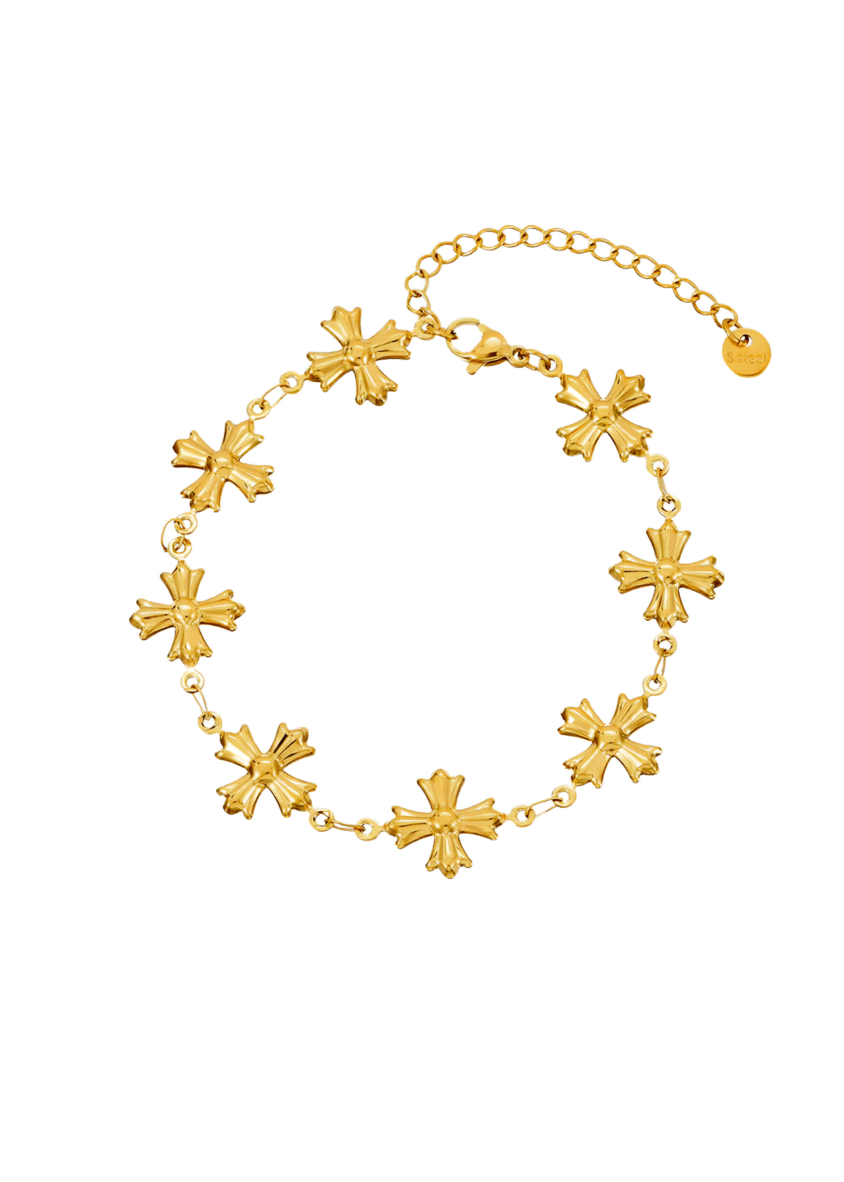 Henri Gothic Cross Golden Bracelet