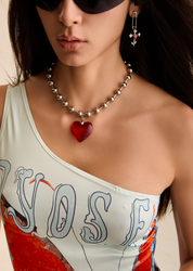 Collar Dora Summer Passion Corazón Rojo