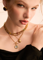 Raphael Silver Coin Golden Necklace