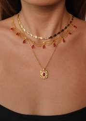 Arthur Red Vintage Golden Necklace