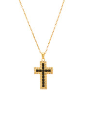 Raphaelle Glittering Cross Necklace - White