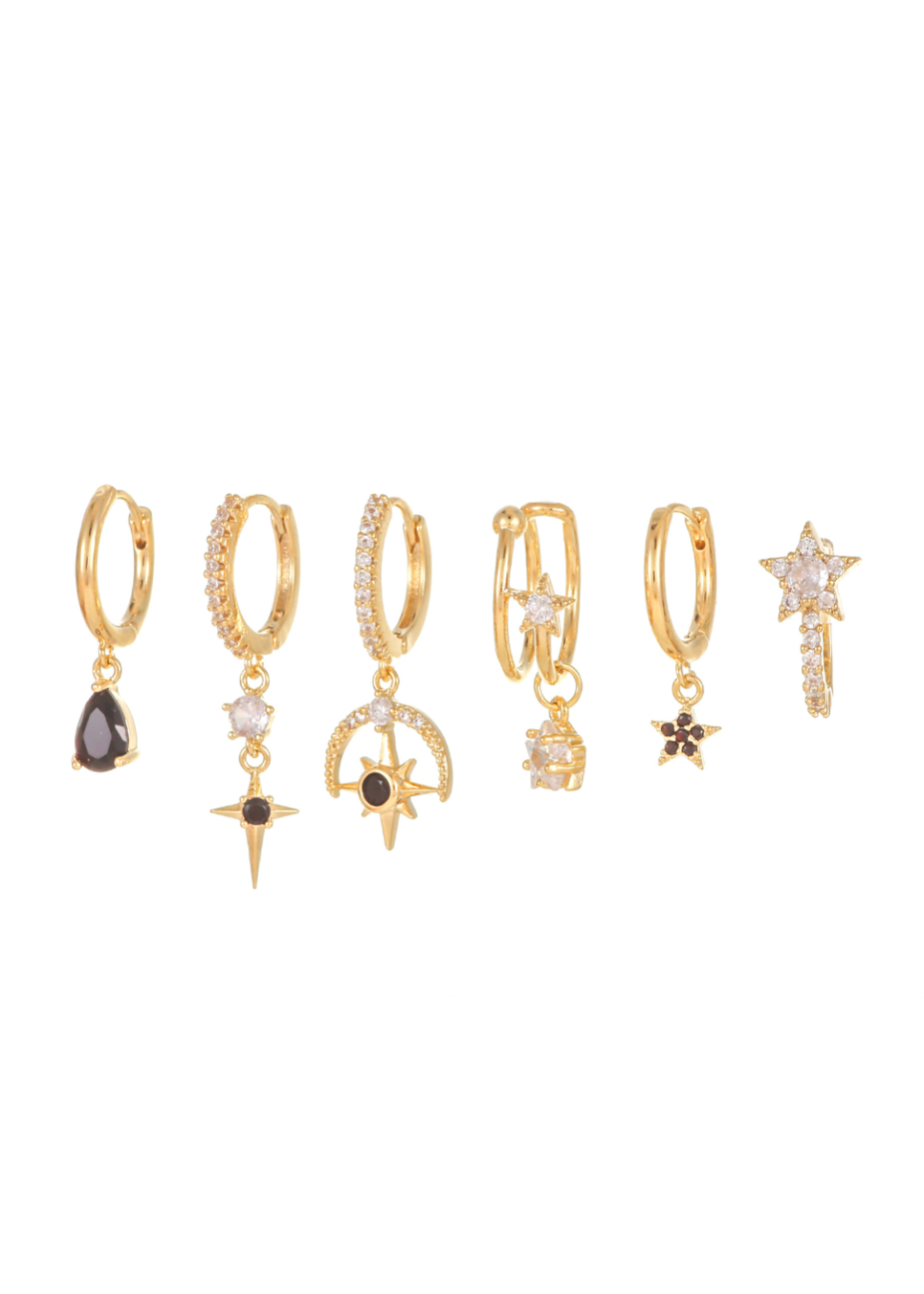 Zeus Space Petit Earrings Set - Golden