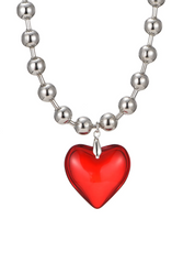 Dora Summer Passion Red Heart Necklace