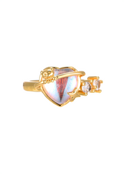 Anillo Amor en Piedra Luna Dorada