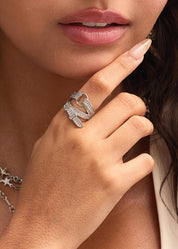 Sparkling Bow Gemstone Ring