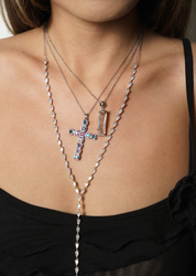 Taki Crystal Stone Silver Necklace