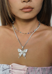 Collar de plata Love con corazones de colores Michelle