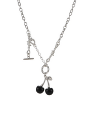 Black Cherry Garden Silver Necklace