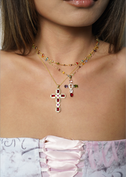 Michelle Collar Corazones de Colores Love Dorado