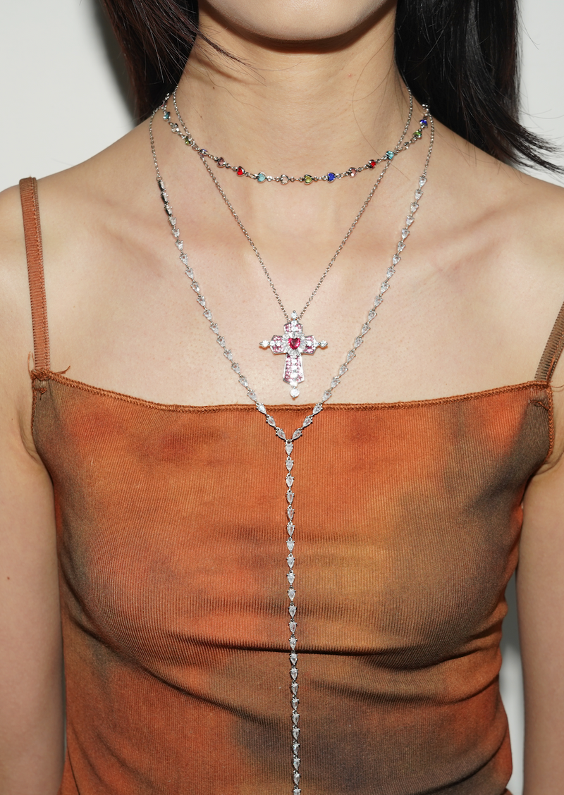 Collar de plata Love con corazones de colores Michelle