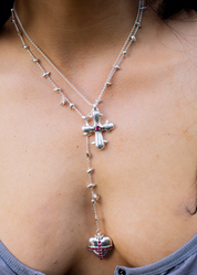 Blissful Seraphim - Gentle Heart Necklace in Silver