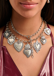 Sacre Coeur Ardent Heart Silver Necklace