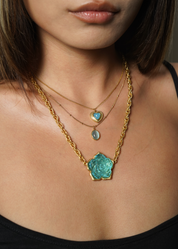 Augustus Blue Heart Golden Necklace