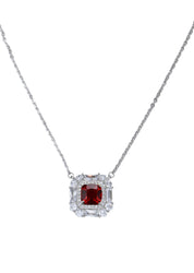 Amy Red Square Glittering Necklace