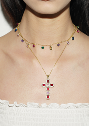 Dixie Colorful Cystal Golden Necklace