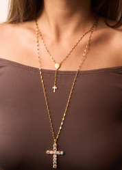 Martina Cross Long Chain Necklace