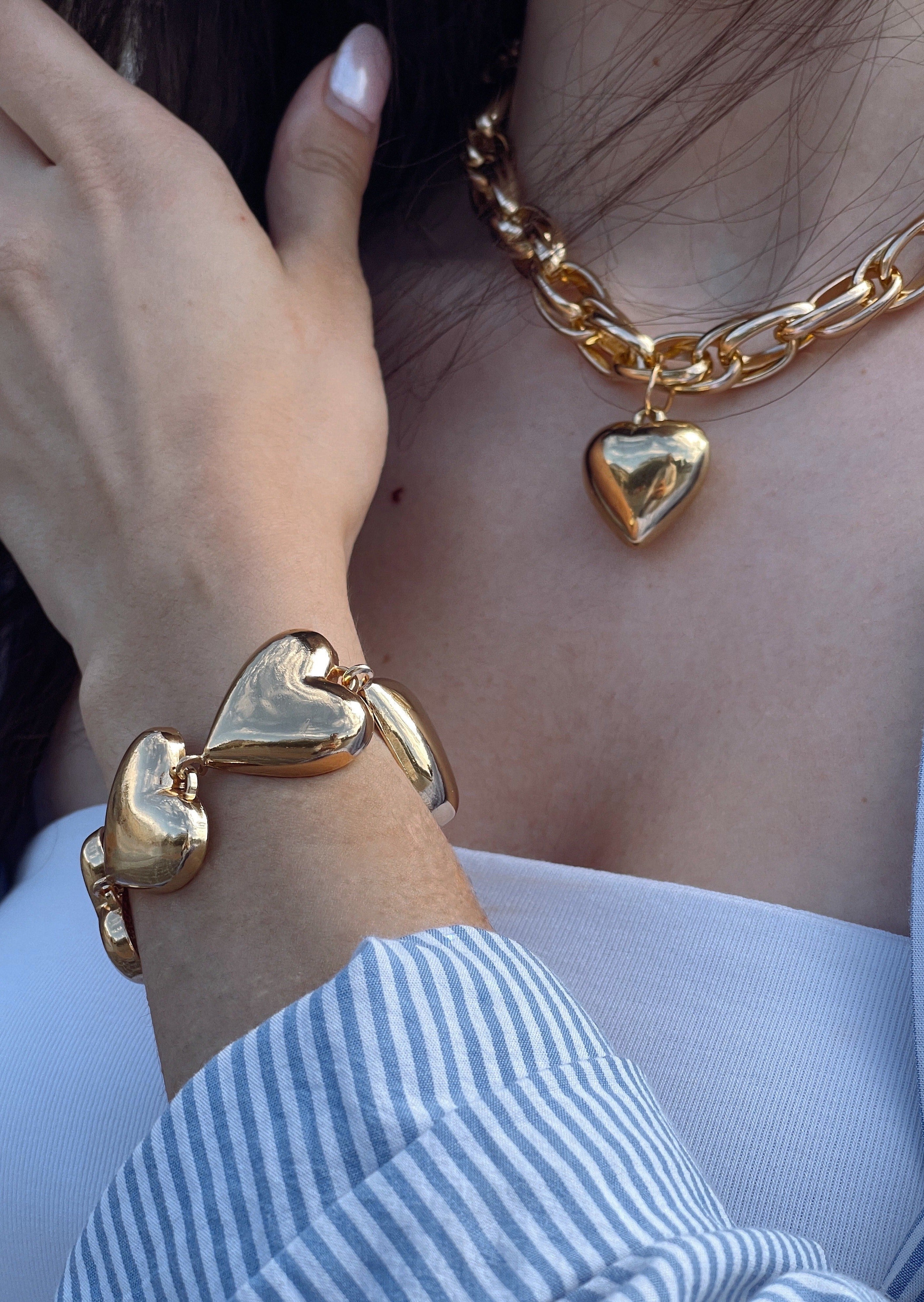 Chloe in Love Golden Heart Necklace