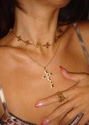 Henri Gothic Cross Golden Necklace