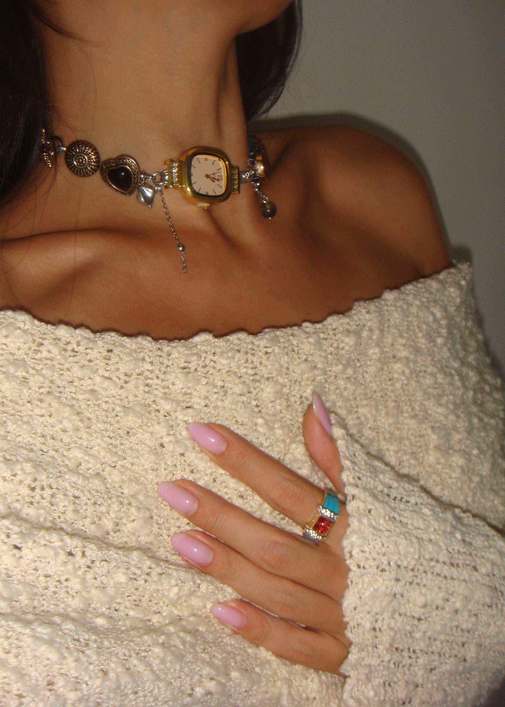 Manon Glittering Orange Blue Vintage Ring