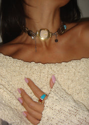 Manon Glittering Orange Blue Vintage Ring