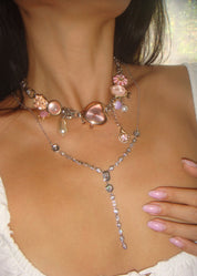 Hayes Glittering Lariat Necklace II - Silver