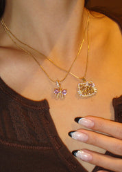 Kitty in Love Golden Necklace