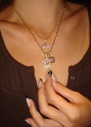 Diva Pink Magic Golden Necklace