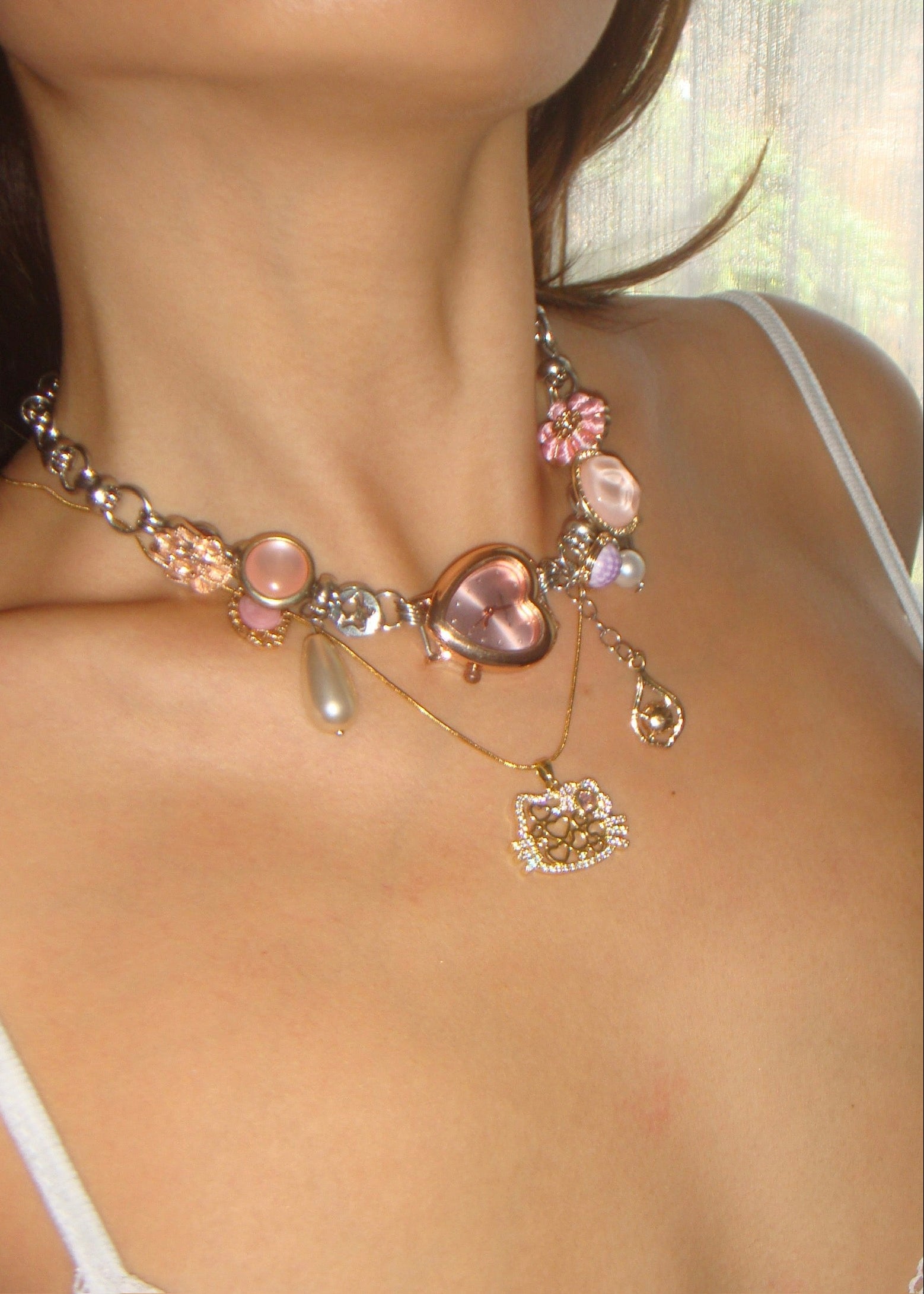 Kitty in Love Golden Necklace