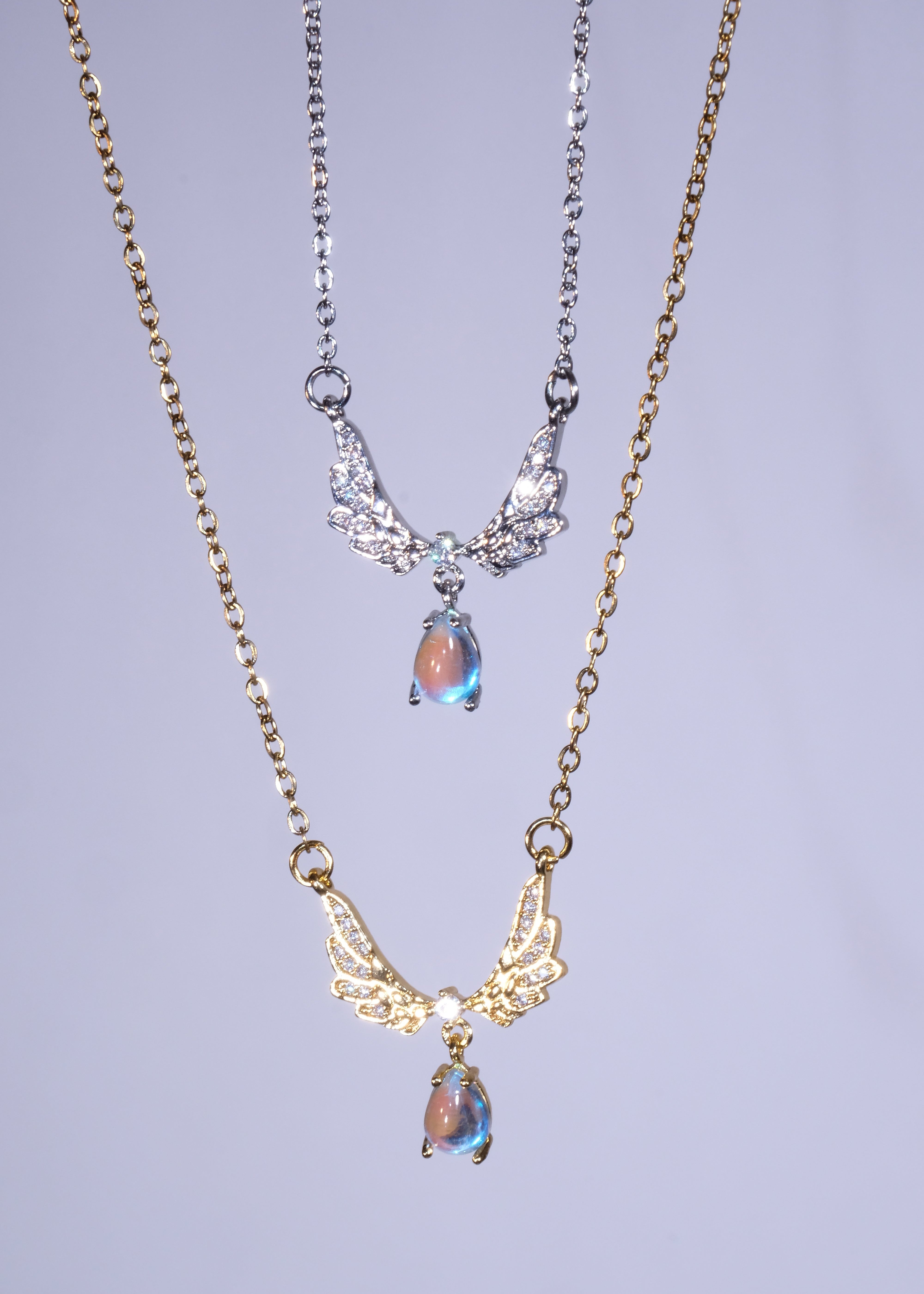 Moonstone Wings Necklace