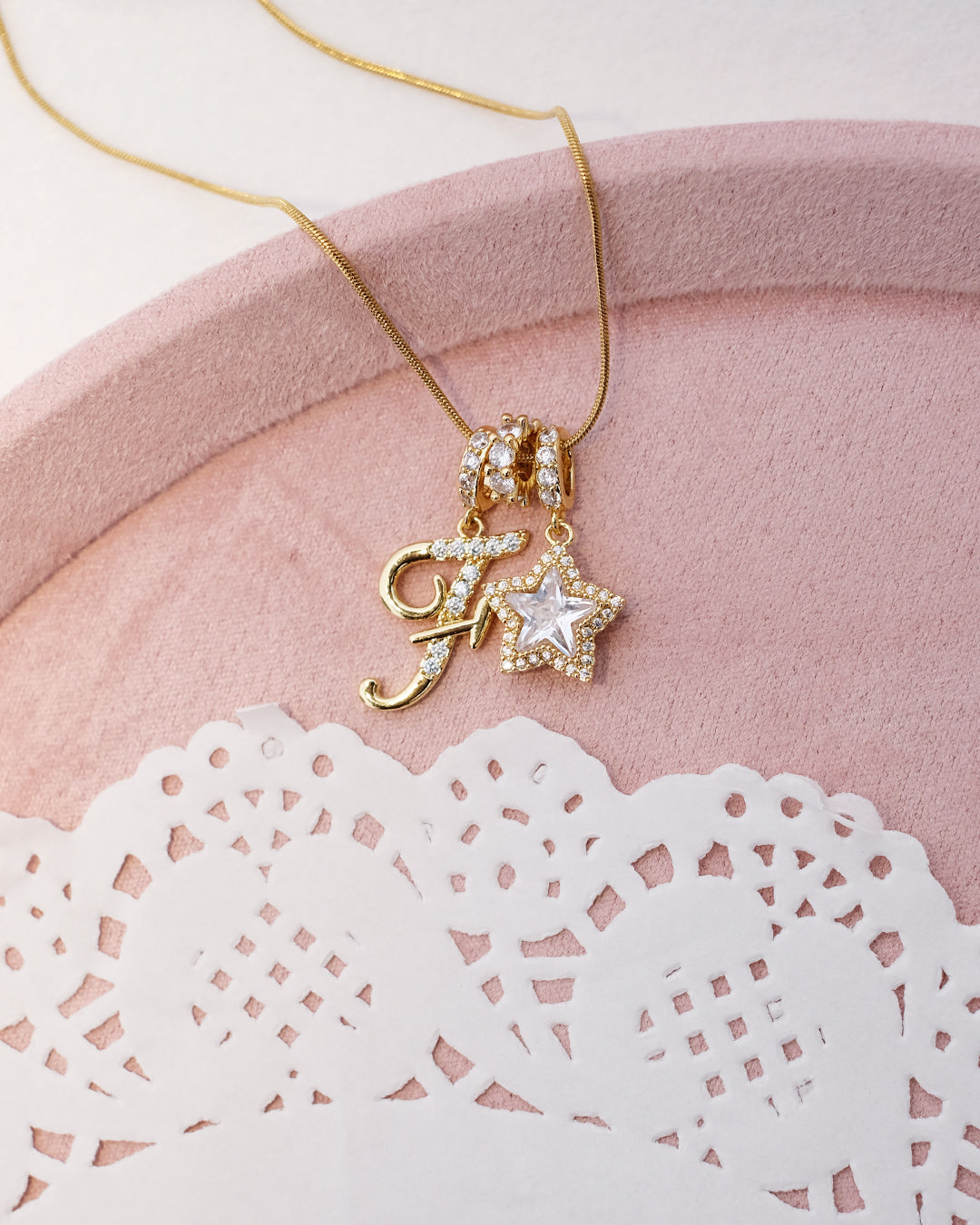 Star Alphabets Golden Necklace