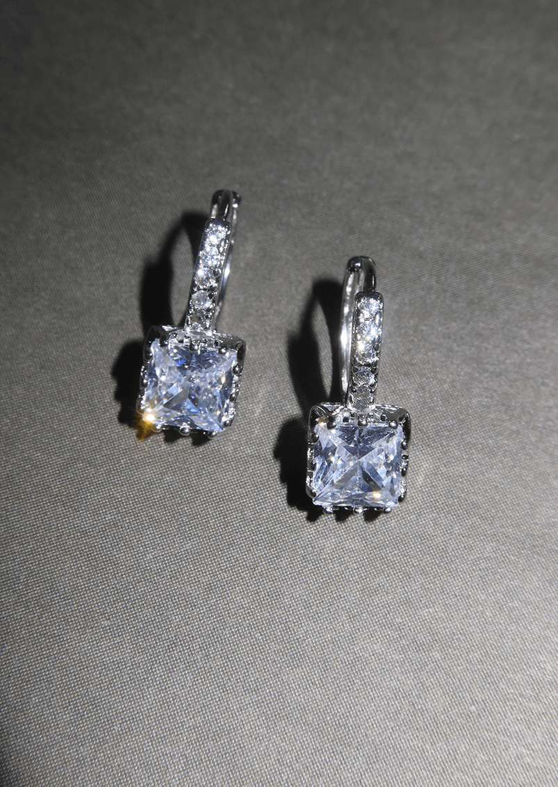 Pendientes Cube Suger Plata Diamantes