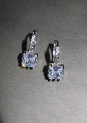 Pendientes Cube Suger Plata Diamantes