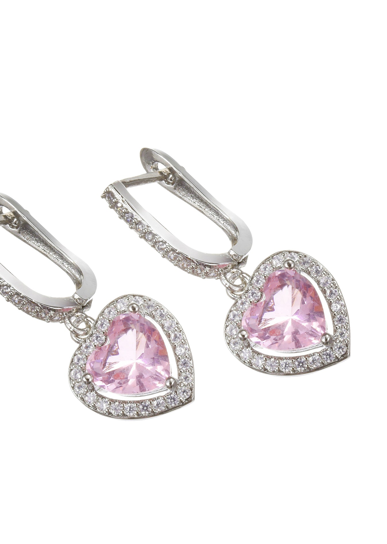 Pink Glittering Love Earrings