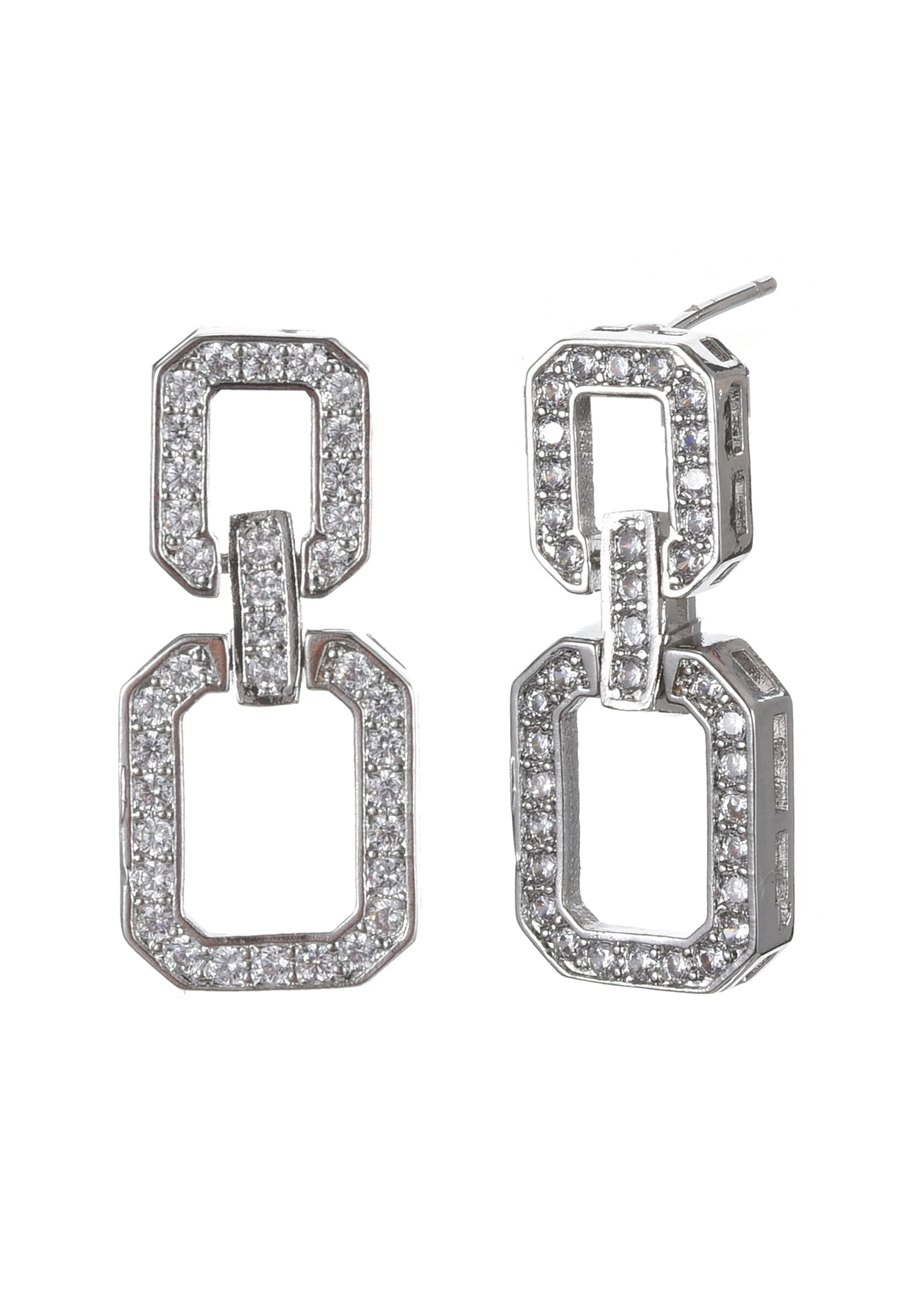 Sabrina silver diamond earrings