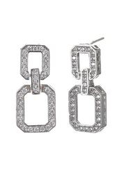 Pendientes Sabrina de plata con diamantes