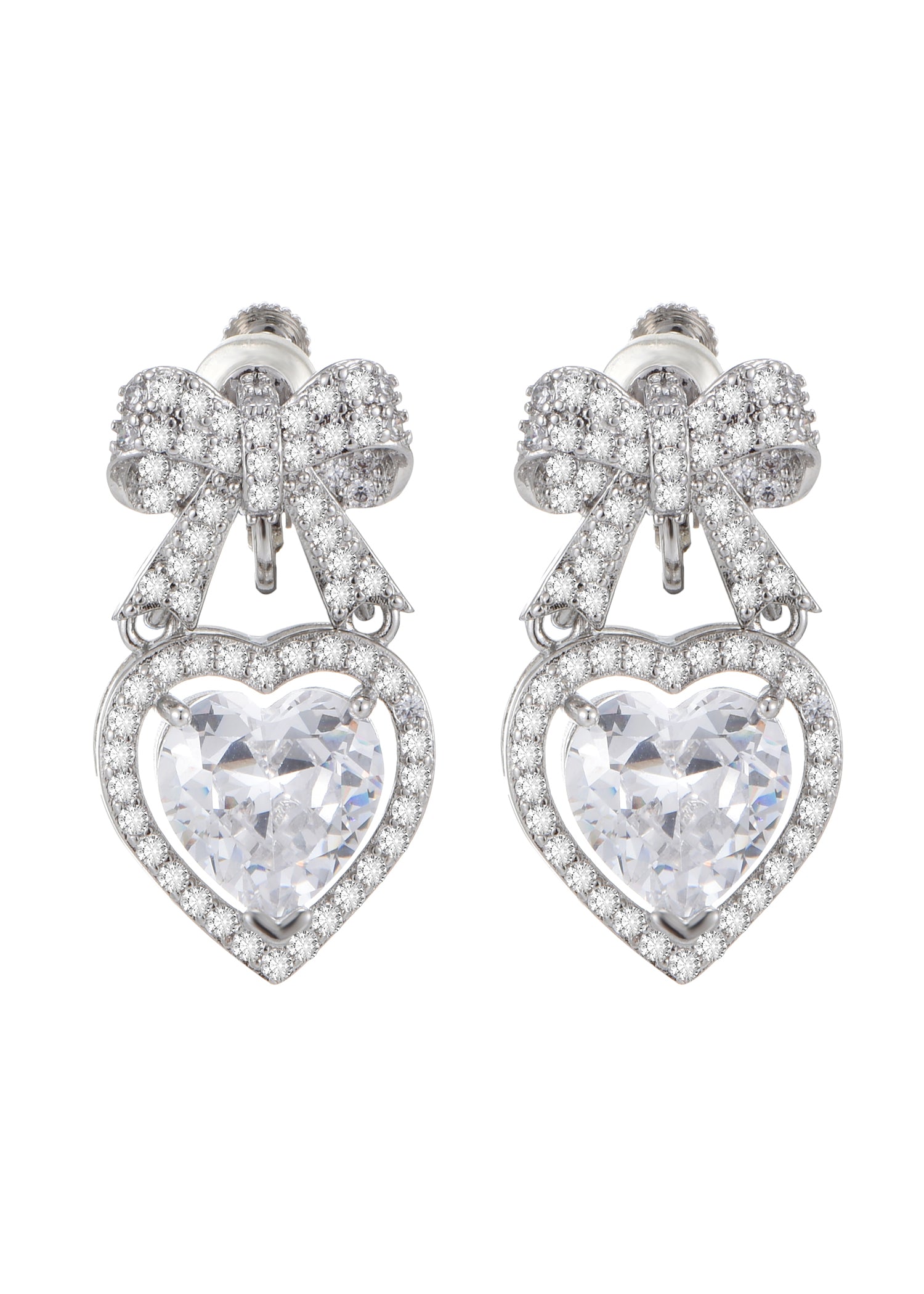 Glittering Ashley Bow Love Earrings