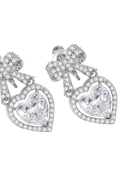 Glittering Ashley Bow Love Earrings