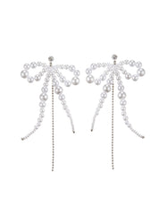 Annie Pearl Bow Shape Earrings