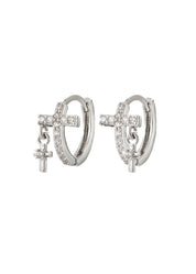 Valeria Duo Cross Hoop Earrings