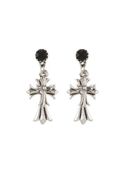 Val Duo Cross in Black Earrings