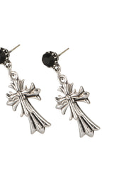 Val Duo Cross in Black Earrings
