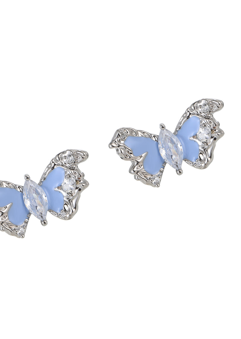 Mel Blue Myth Butterfly Silver Earrings