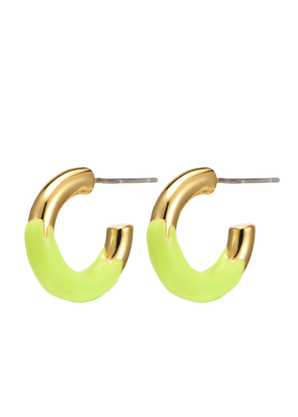 Xania Yellow Green Golden Earrings
