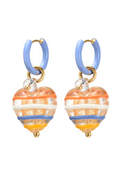 Raquel Crystal Love Earrings in Orange