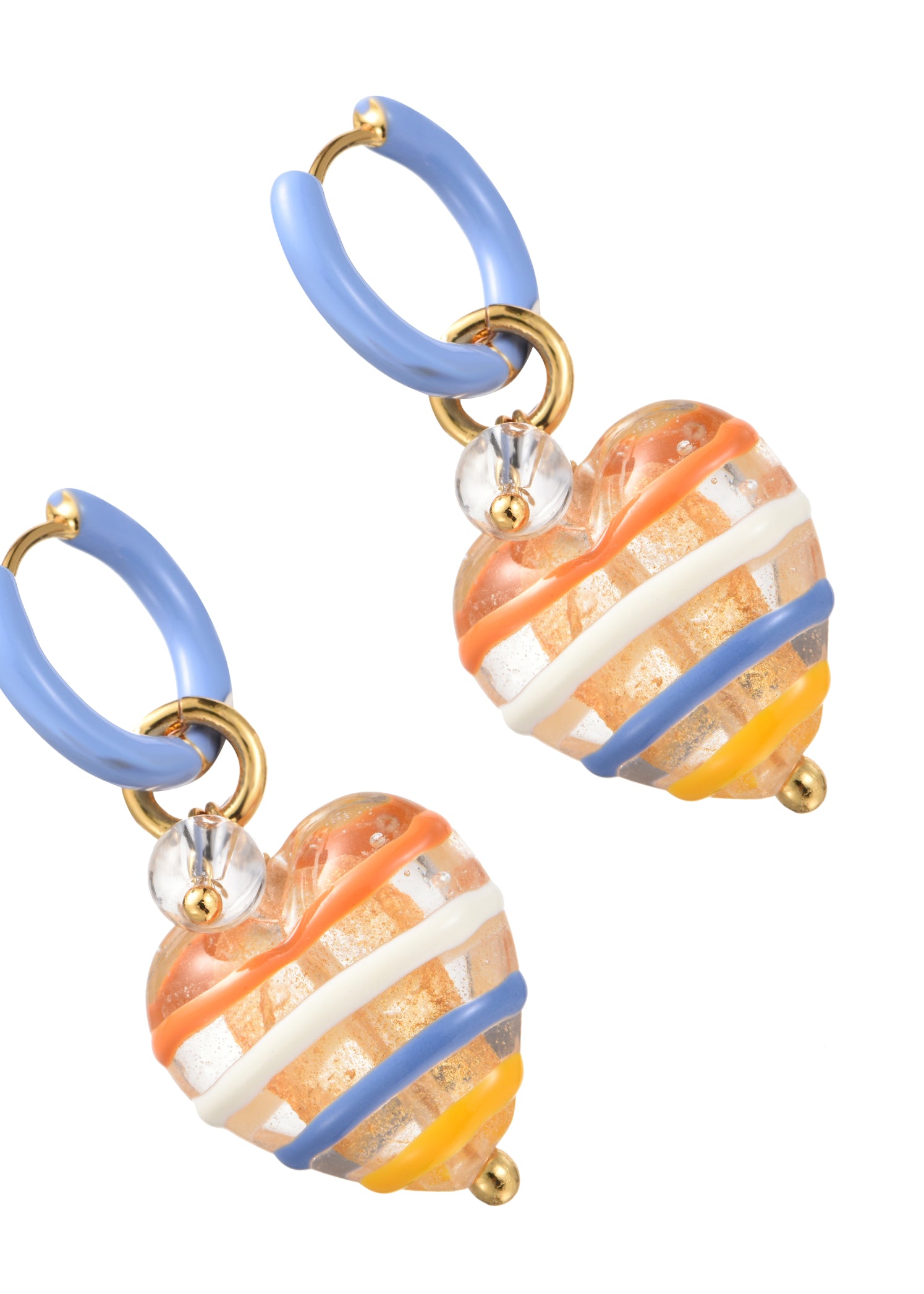 Raquel Crystal Love Earrings in Orange