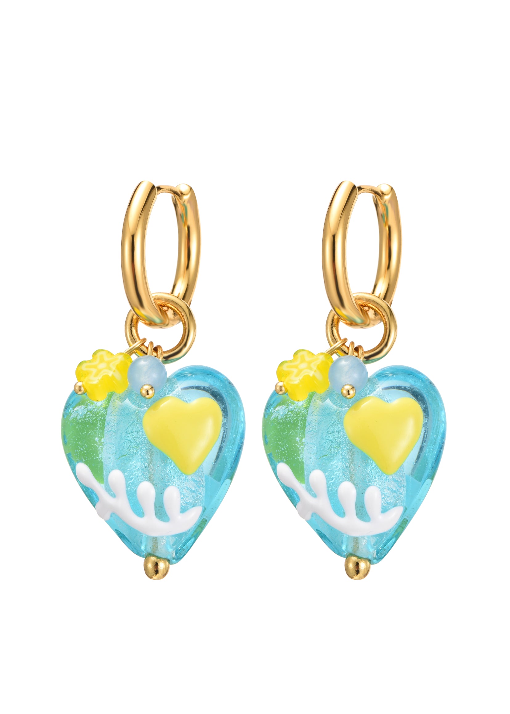 Raquel Crystal Love Earrings in Blue