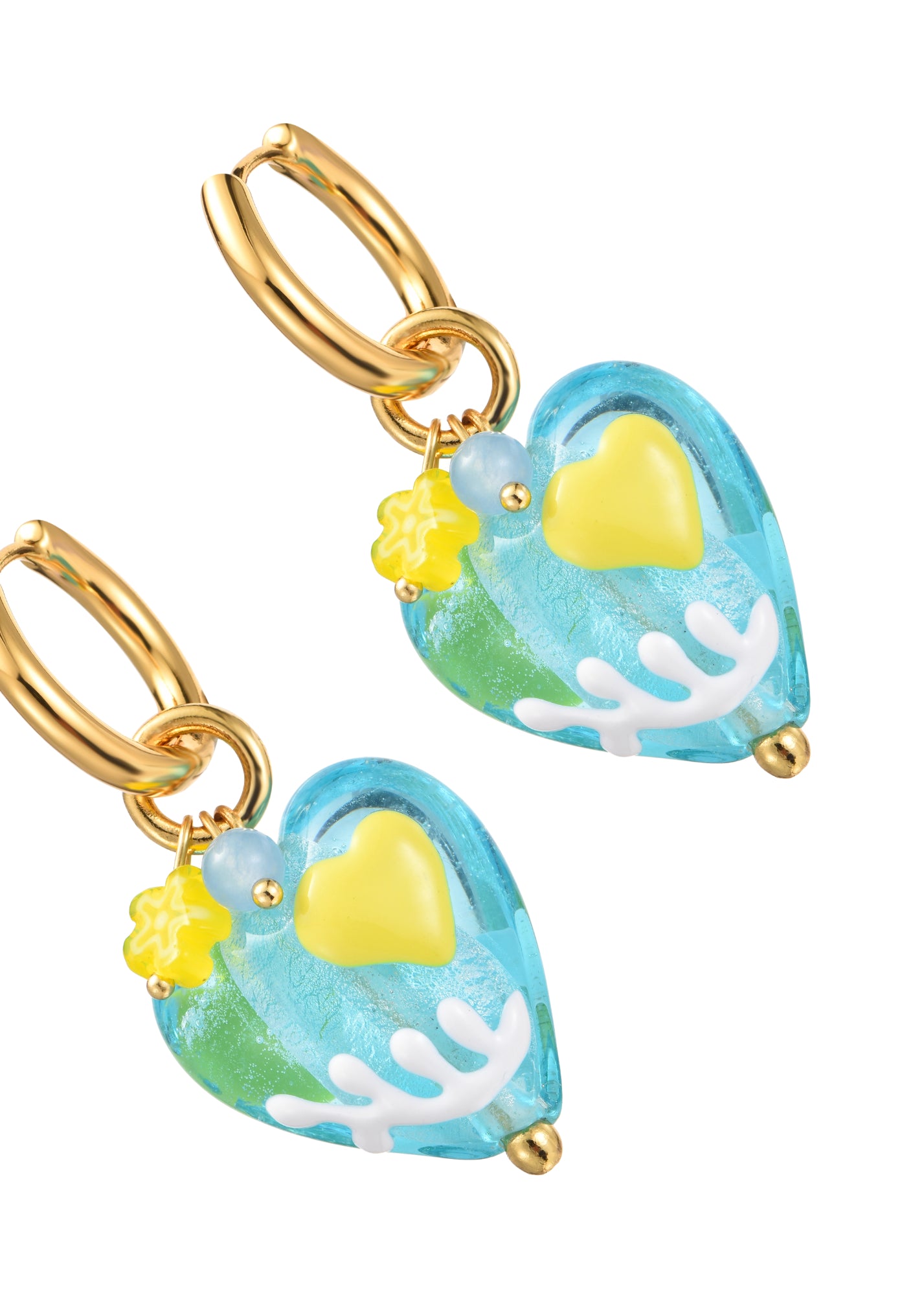 Raquel Crystal Love Earrings in Blue