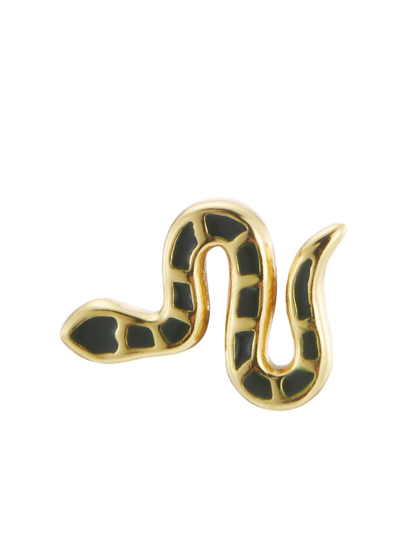 Black Mamba Serpent Golden Earrings